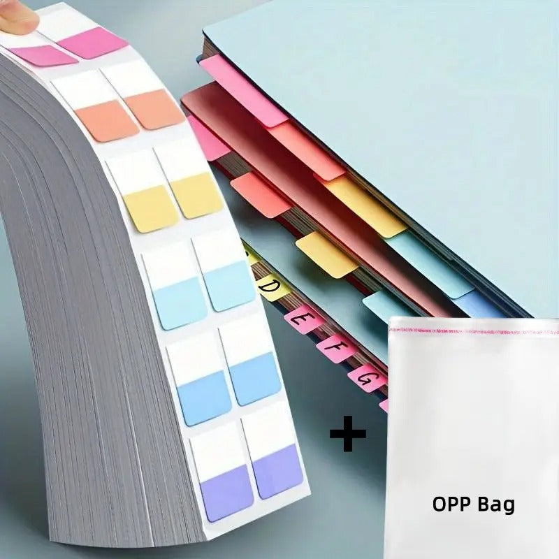 120 Sheets Colorful Paper Label Index Stickers + 1pc OPP Bag - Easy Organization for Office, Home & School Documents (10pcs)